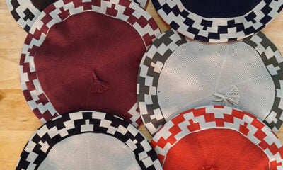 Knitted berets with “Pampa” design.