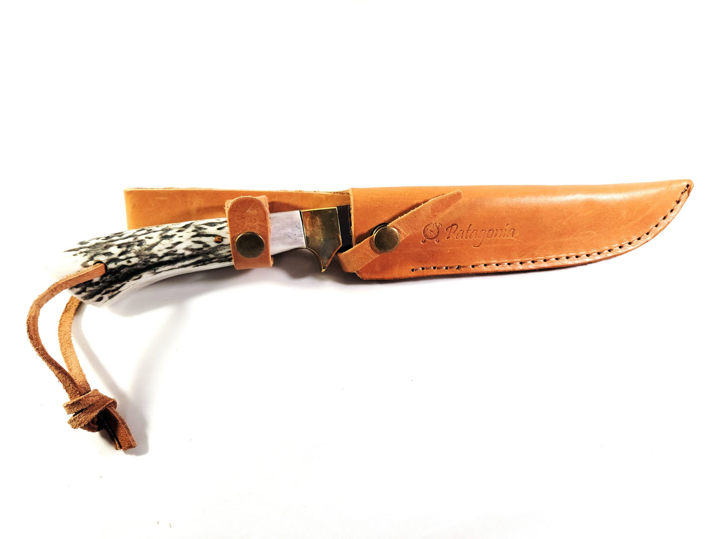 7 in. DEER ANTLER HUNTING KNIFE.
