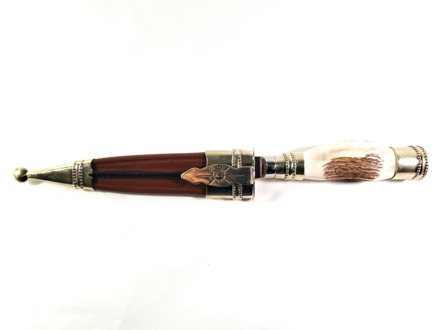 5 in. BLADE DEER ANTLER DAMASCUS BLADE KNIFE.