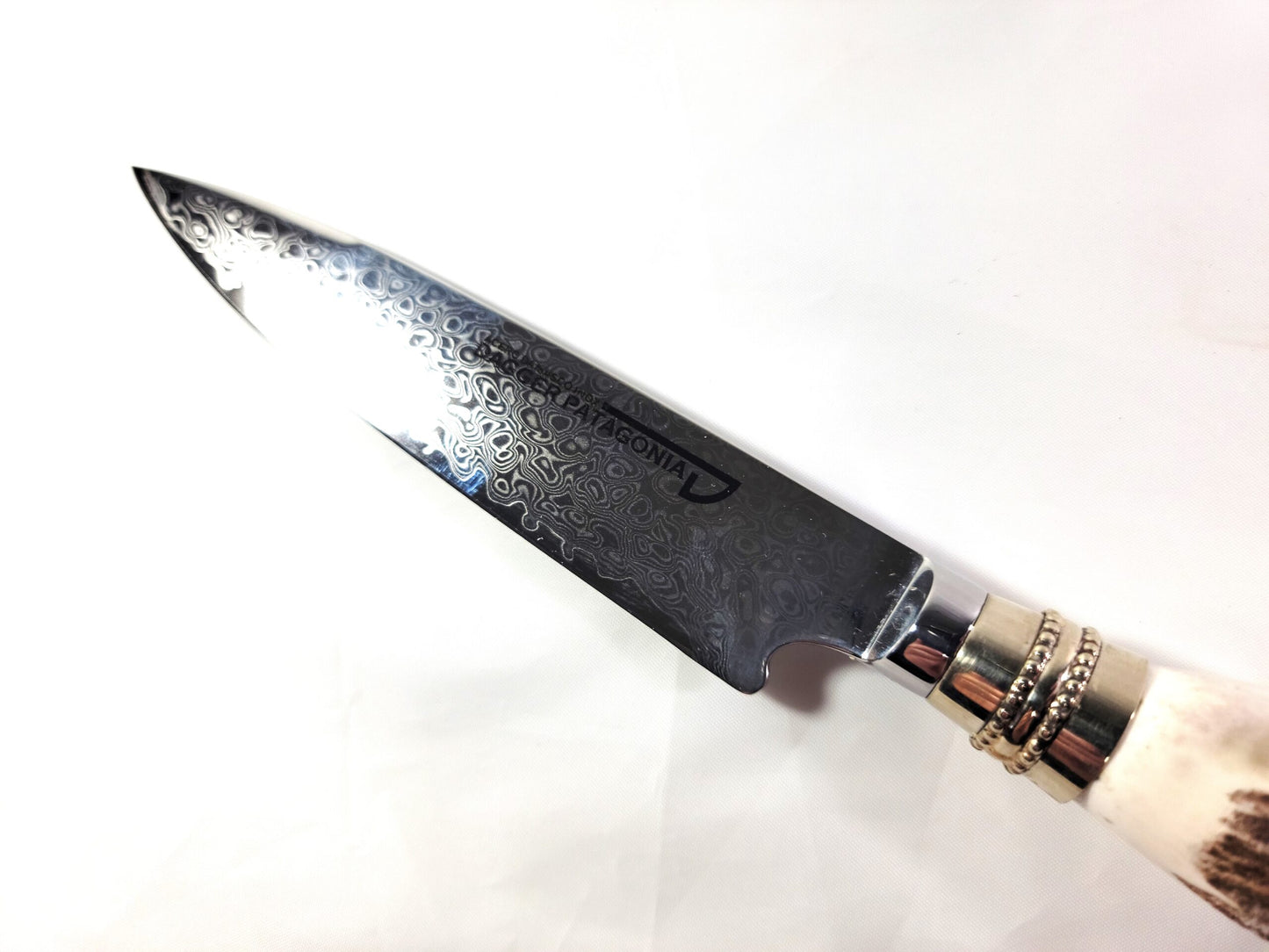 5 in. BLADE DEER ANTLER DAMASCUS BLADE KNIFE.