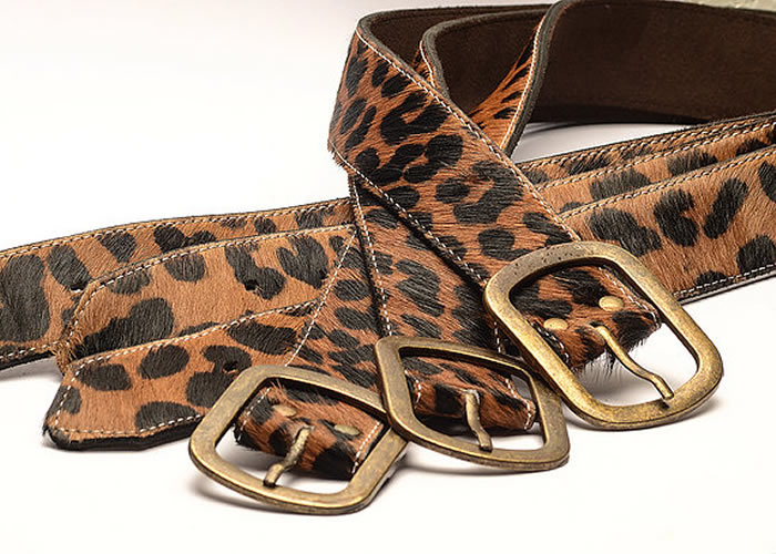 “Leopard” Cowhide animal print lady belt.