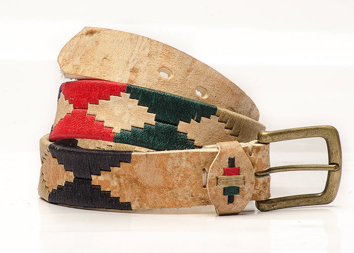 Fully embroidered Rawhide polo belt.