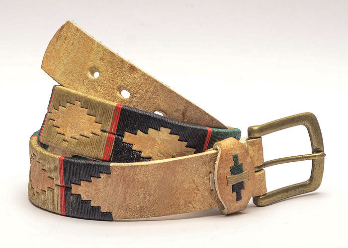 Fully embroidered Rawhide polo belt.