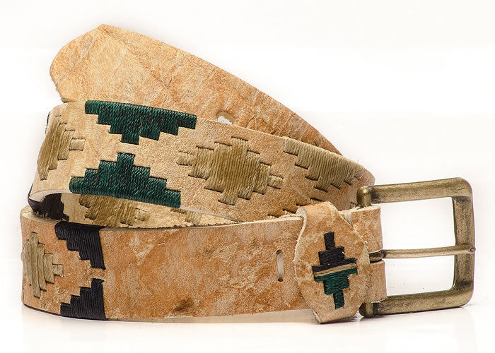 Fully embroidered Rawhide polo belt.