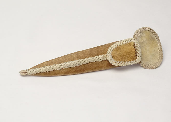 Cow horn knife with Alpaca and rawhide case 5.5 inch / 14 cm.