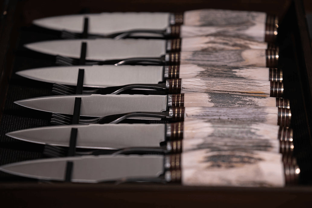 Wooden Box for Deer Antler Knife and Fork Set.