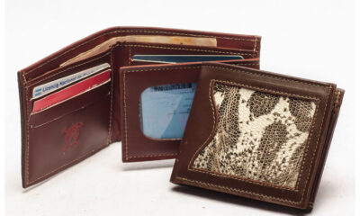 Men’s “Iguana” wallet with double card slot and window ID section.