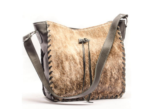 Cowhide leather handbag.
