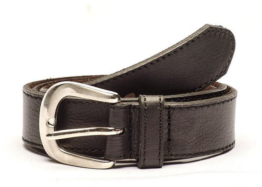 Black leather belt.