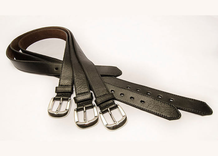 Black leather belt.