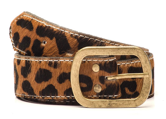 “Leopard” Cowhide animal print lady belt.
