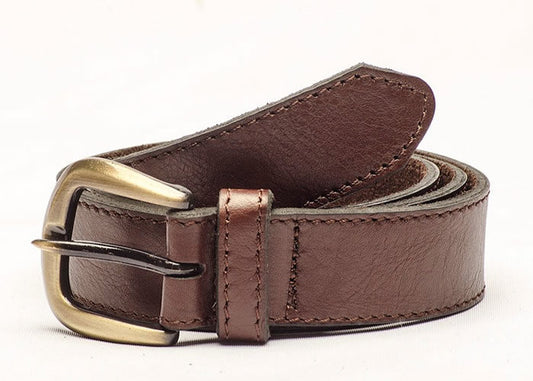 Brown leather belt.