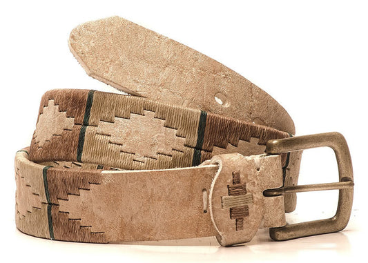 Fully embroidered Rawhide polo belt.