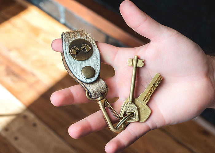 Cowhide key ring.