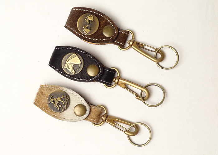 Cowhide key ring.